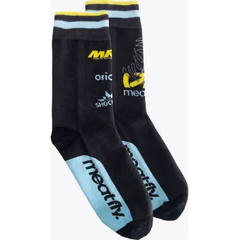 Pánské ponožky MEATFLY ponožky DAKAR black/blue/yellow - S (35-38)