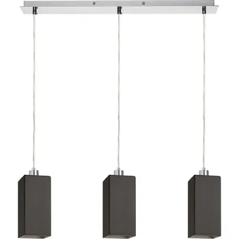LIZ III 60 závěsná černá sklo/chrom 230V LED E27 3x15W