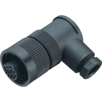 Binder 99 0218 70 07 RD24 Samice úhlového konektoru, kontakty: 6+PE, 6,0-8,0 mm, nestíněný, šroubovací svorka, IP67, PG 9