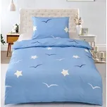 Aaram Bavlněné povlečení létající nebeská modř 140x200 cm + 70x90 cm