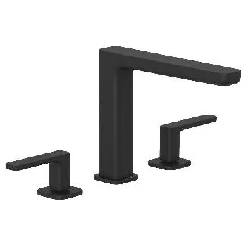 Vodovodní baterie Kludi Umyvadlová baterie s výpustí Push-Open, 3-otvorová instalace, matná černá - 423933975