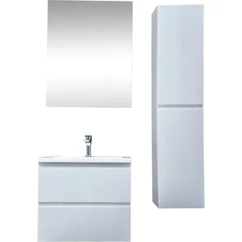 Koupelnový nábytek Koupelnová skříňka s umyvadlem SAT B-Way 59x50x45 cm bílá lesk KSETBWAY17 - KSETBWAY17