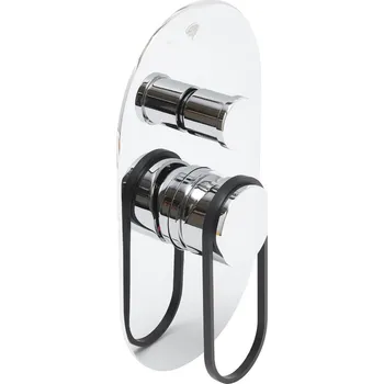 Vodovodní baterie Sprchová a vanová baterie SAT Fusion včetně podomítkového tělesa černá SATBSFU215KPC - SATBSFU215KPC