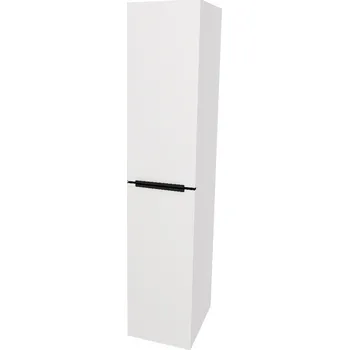Mereo Mailo, koupelnová skříňka vysoká 170 cm, černé madlo, Multidecor, Bílá lesk perlička - CN594LPBBIEL