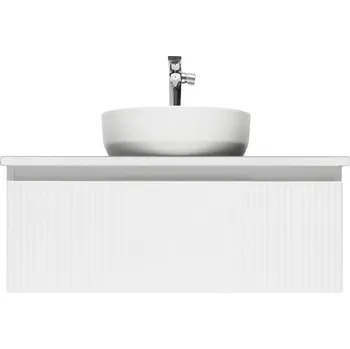 Koupelnový nábytek Koupelnová skříňka s umyvadlem a baterií SAT Evolution 98x30x44,8 cm bílá mat SATEVO100WMDBUB - SATEVO100WMDBUB