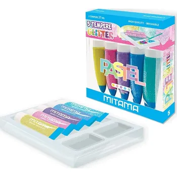 Mitama Mitama, 62879, sada temperových barev s aplikátorem, glitter, 5 ks