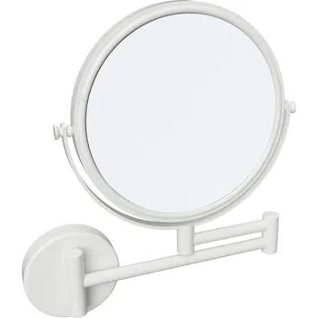 Sapho X-ROUND WHITE kosmetické zrcátko závěsné, Ø 200mm, oboustranné, bílá mat - XR006W