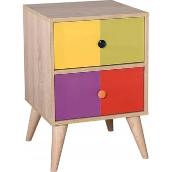 Noční stolek Noční stolek FRUIT, dub sonoma/vícebarevný
