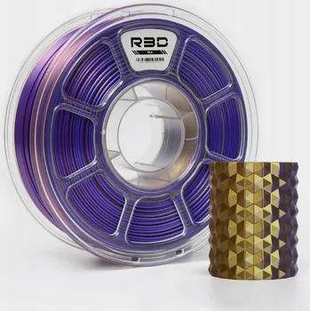 Filament R3D PLA Magic SILK 1,75mm 1kg Tri-Color Zlatá Měď Fialová vícebarevný
