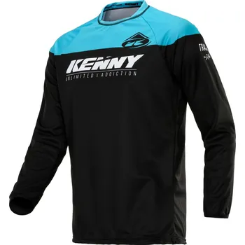 cyklistický dres KENNY dres TRACK RAW 20 dětský black/turquoise - XS