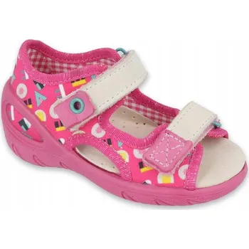 Dívčí sandály Befado dětské sandály textilní růžové velikost 25