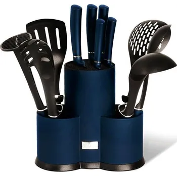 Kuchyňský nůž BERLINGERHAUS Sada nožů a kuchyňského náčiní ve stojanu 12 ks Aquamarine Metallic Line