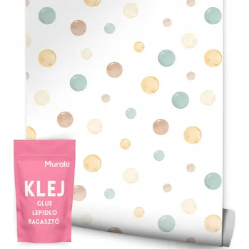 Fototapeta Tapeta do dětského pokoje Jemné AKVARELOVÉ TEČKY Hrášky v Boho stylu