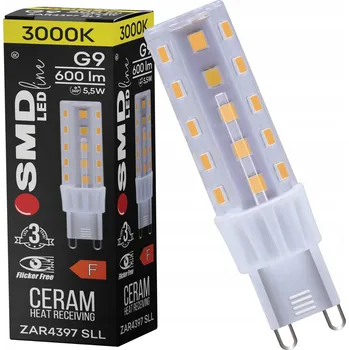 Žárovka ŽÁROVKA SMD LEDline TEPLÁ G9 5,5W BEZ BLIKÁNÍ