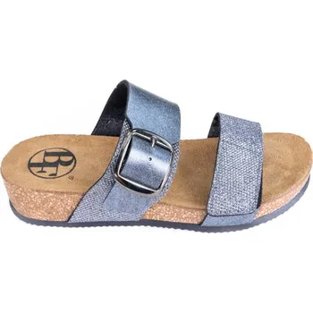 Dámské pantofle Dámské pantofle s klínkem ve stříbrné barvě 36