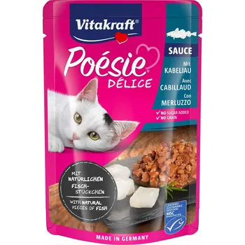 Krmivo pro kočku Vitakraft Poésie DéliSauce a treska obecná 23 × 85 g
