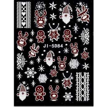 samolepka 5D Samolepky Vánoční Sněhové Vločky Sobi Santovci R196