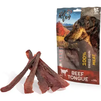 Pamlsek pro psa KIDDOG SUPER PREMIUM 100% hovězí jazyk, tenké plátky 50 g