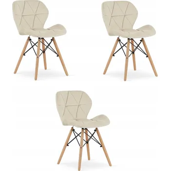 Jídelní židle Židle LAGO Samet - béžová x 3