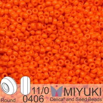 Korálek Korálky Miyuki Round 11/0. Barva 0406 Opaque Orange. Balení 5g