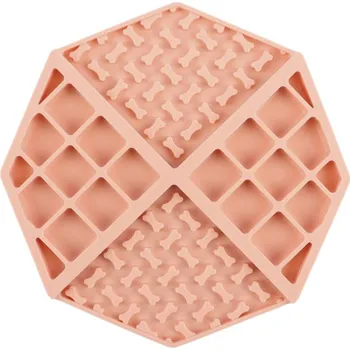 lízací podložka Huhubamboo lízací podložka růzový osmiúhelník 15x15 cm