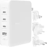BELKIN Boost Charge Pro nabíjecí adaptér s porty 3x USB-C / USB-A a UK, US, EU zástrčkami - 140W - bílý