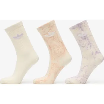 Pánské ponožky Ponožky adidas Tie Dye Crew Socks 3-Pack Halo Blush/ Silver Dawn/ Cream White L
