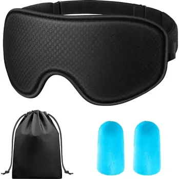 Škraboška na spaní 3D maska na spaní s paměťovou pěnou - černá