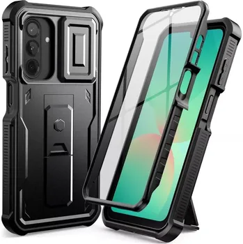 Pouzdro na mobilní telefon Pouzdro Tech-Protect Kevlar Cam+ Samsung A26 5G černé (Odolné pouzdro Tech-Protect Kevlar Cam+ pro Samsung Galaxy A26 5G - 360° ochrana, stojánek, kryt čoček, vojenská certifikace)