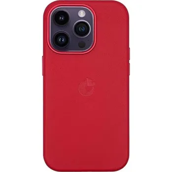 Náhradní kryt pro mobilní telefon Kryt Covereon LEATHER kožený kryt s MagSafe - Chilli Red, Apple iPhone 14