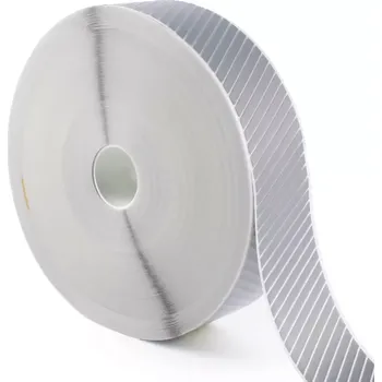 Reflexní nažehlovací páska šikmé pruhy stříbrná 50 mm