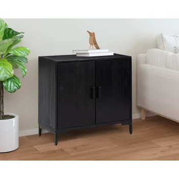 vidaXL Příborník 75 x 35 x 70 cm masivní borové dřevo [349924] Barva: Černá