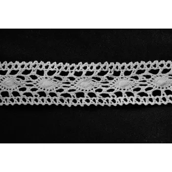 Krajka Bavlněná bílá krajka o šířce 40 mm O-OKK-502DOR