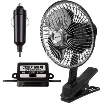 Domácí ventilátor Autoventilátor LTC 24V 6" černý s oscilací a regulací