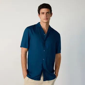 Reserved - Viskózová košile regular fit - tmavomodrá - 7466Z-59X - 7466Z-59X-S