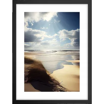Obraz Obraz plakát v černém rámu do obýváku 30x40 pláž foto plakáty na zeď