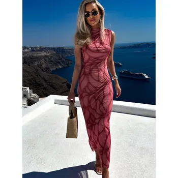 Dámské šaty Starorůžové letní šaty SINGHA s ornamenty Velikost: ONESIZE