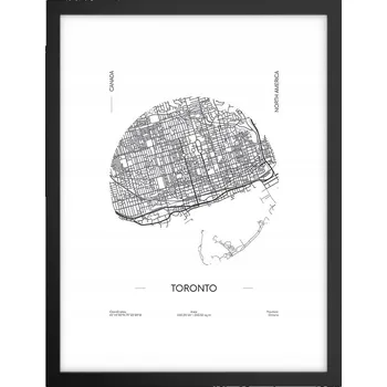 Obraz Obraz plakát v černém rámu do obýváku 30x40 mapa foto plakáty na zeď