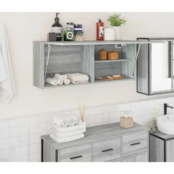 Koupelnový nábytek vidaXL Koupelnová nástěnná skříňka 100x25x40 cm kompozitní dřevo [860109] Barva: šedá sonoma
