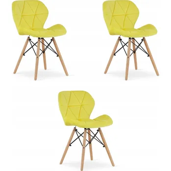 Jídelní židle Židle Leobert umělá kůže žlutá 3 ks