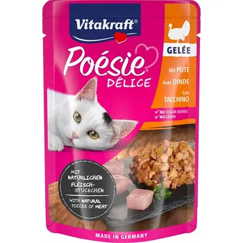 Krmivo pro kočku Vitakraft Poésie Délice krůtí maso v želé 23 × 85 g