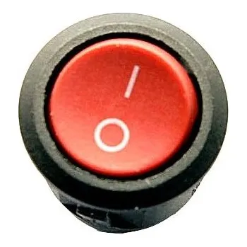 vypínač Kulatý kolébkový spínač červený KCD1-1 (250V/6A)