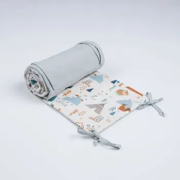 Příslušenství pro dětskou postel a kolébku Tulimese Mantinel do postýlky béžové teepee šedozelený UMÍSTĚNÍ MANTINELU: MANTINEL ZAKRÝVAJÍCÍ PROSTOR KOLEM HLAVIČKY MIMINKA, VOLBA ROZMĚRU POSTÝLKY: MANTINEL PRO POSTÝLKU 120 X 60 CM