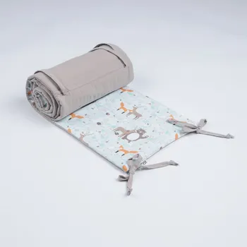 Tulimese Mantinel do postýlky lesní partička cappuccino UMÍSTĚNÍ MANTINELU: MANTINEL ZAKRÝVAJÍCÍ PROSTOR KOLEM HLAVIČKY MIMINKA, VOLBA ROZMĚRU POSTÝLKY: MANTINEL PRO ATYPICKOU POSTÝLKU