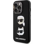 Kryt Karl Lagerfeld Liquid Silicone Case Karl & Choupette Heads Black, Apple iPhone 15 Pro