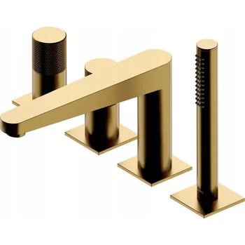 Vodovodní baterie Vanová baterie páková, montáž na okraj vany Omnires Contour zlatá