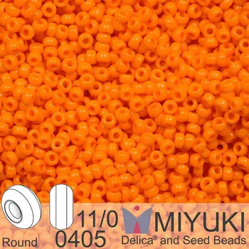 Korálek Korálky Miyuki Round 11/0. Barva 0405 Opaque Tangerine. Balení 5g