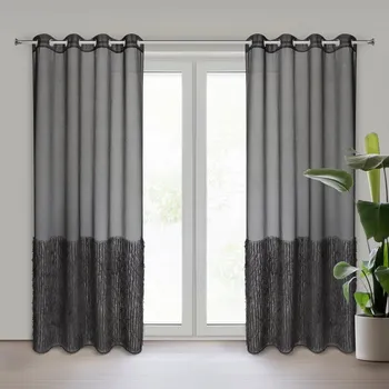 Záclona ArtFir Margaret 2 K černá 140 x 250 cm