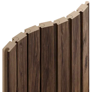 Obklad Lamele 3D Lamely Puzzle, OŘECH, obložení zakřivených a oblých stěn, 46 x 18 x 2750 mm