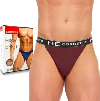 Pánská móda CORNETTE Pánské slipy TANGA bavlněné claret XXL